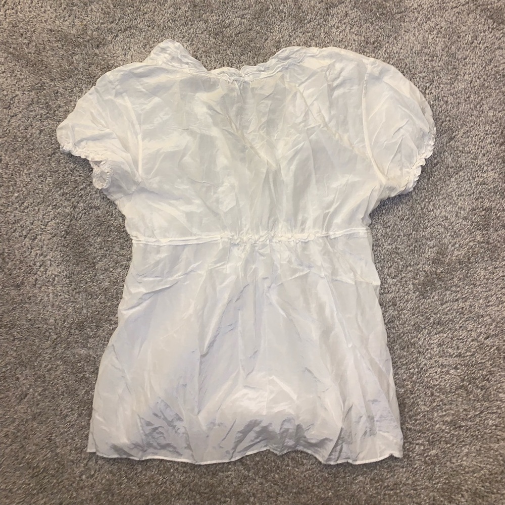 BCBG Maxazria White Blouse size L - Picture 7 of 7